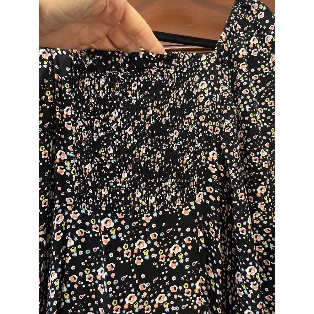 Sanctuary Women's Lindsey Floral Smocked MIDI Dress Black Size 2 - Picture 8 of 8